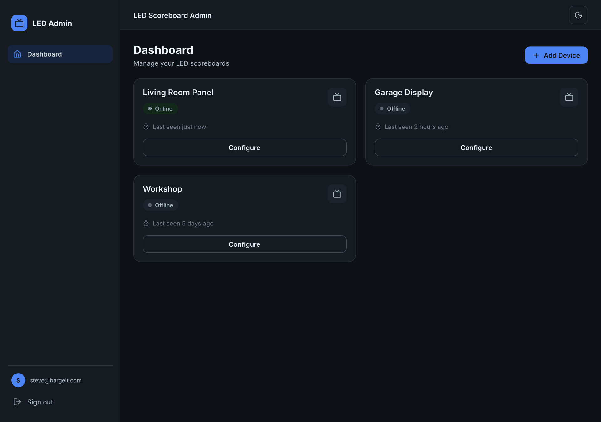 Pixtron dashboard