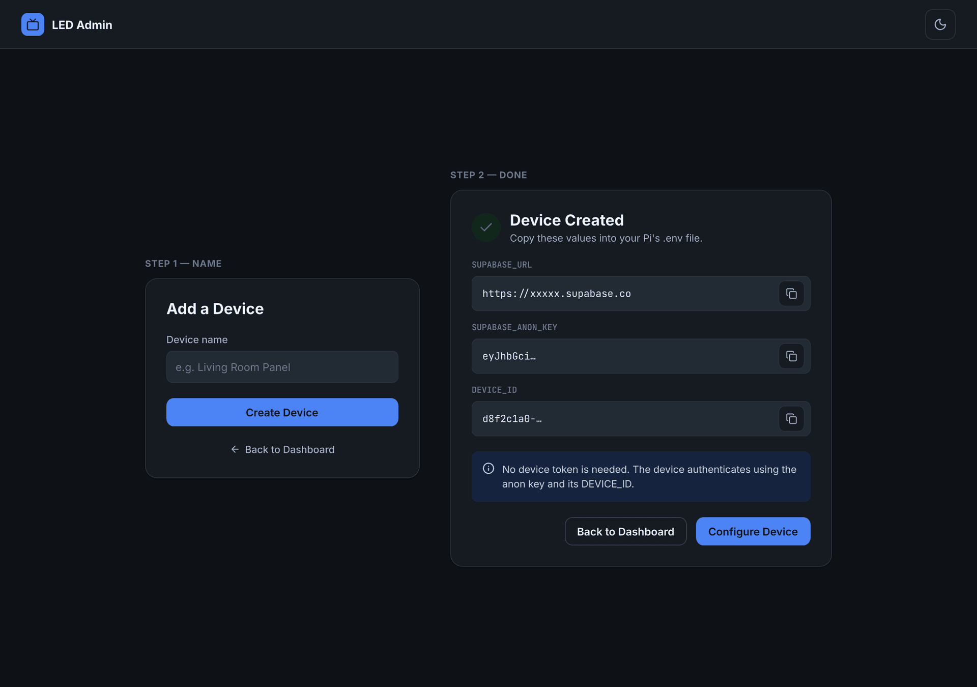 Device onboarding flow